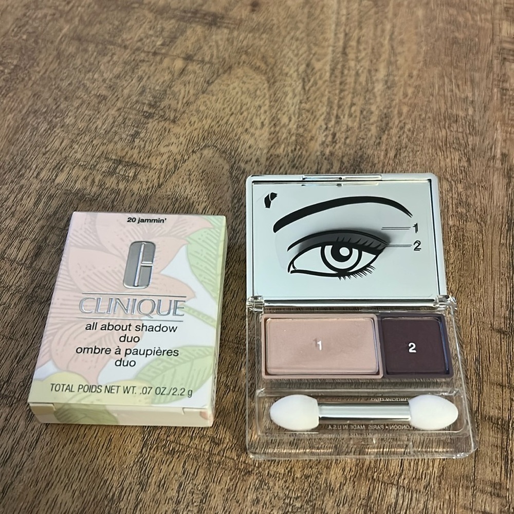 Clinique Eyeshadow duo 💜 NEW IN BOX 0.7 OZ jammin 20